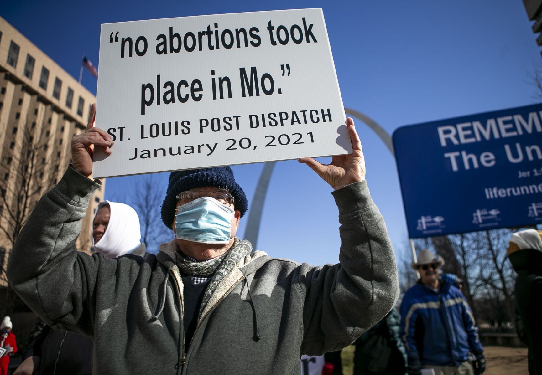 Anti-Abortion advocates rally in St. Louis on the anniversary of Roe v. Wade